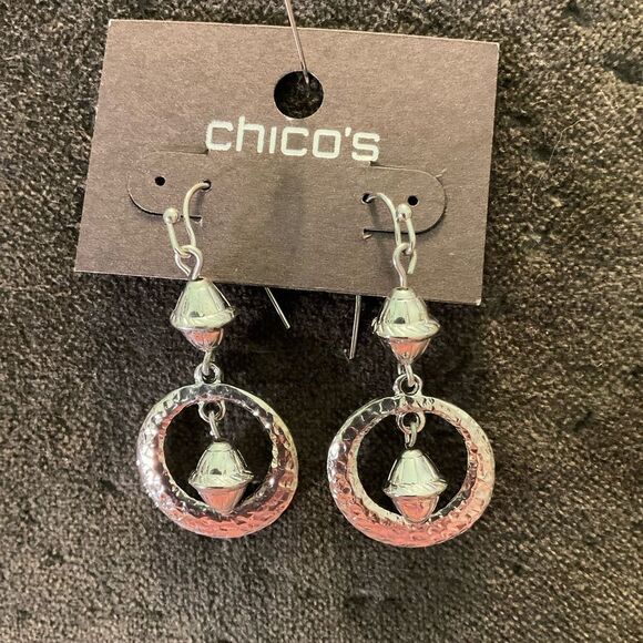 0112-Chico's Silver Dangle Earrings - Picture 1 of 4